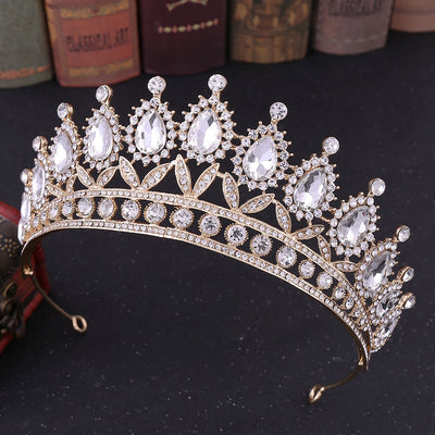 Baroque Crystal Rhinestone Bridal Tiara Crown for Wedding