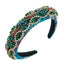 Baroque Floral Embroidered Glass Beaded Wide Hairband