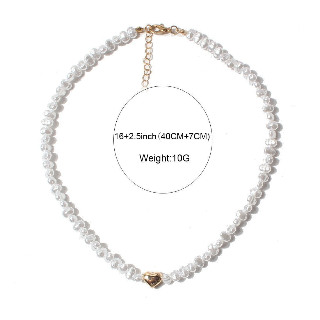 Baroque Heart-Shaped Imitation Pearl Necklace