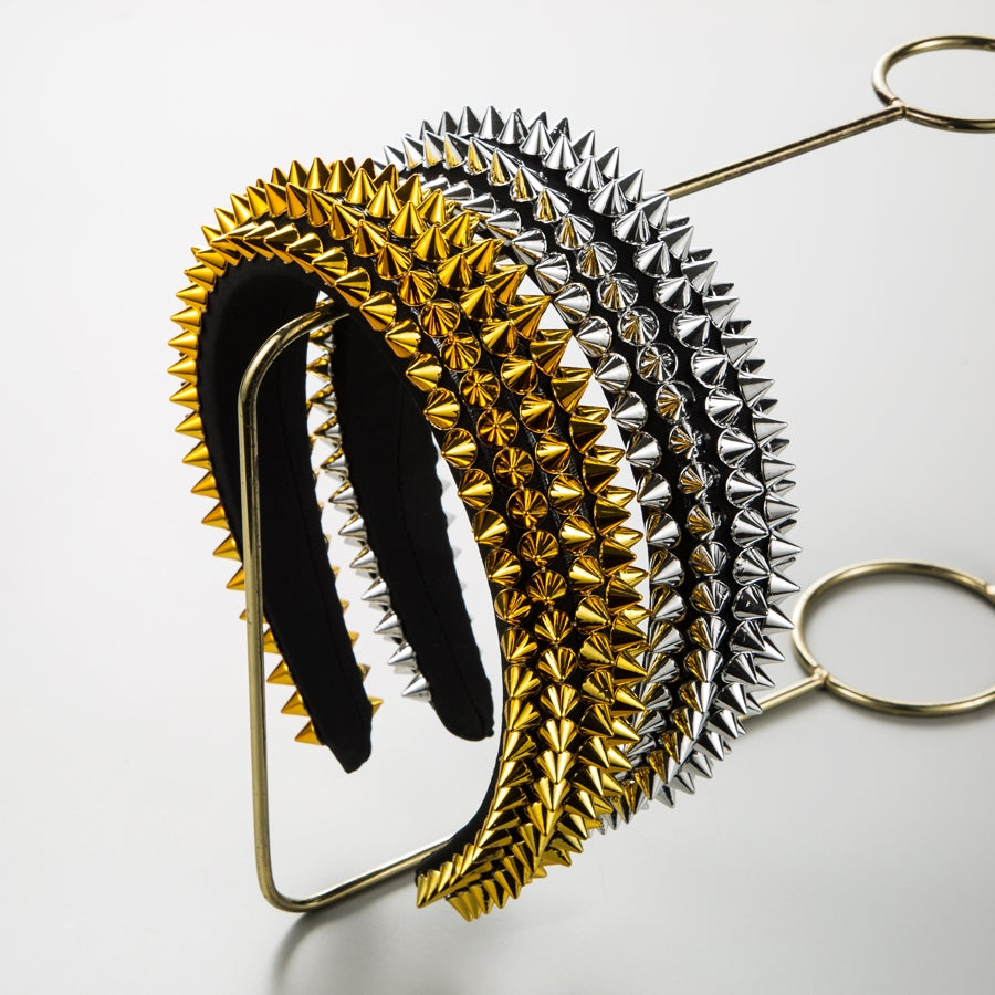 Baroque Style Studded Metal Hairband for Women