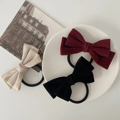 Classic Bow Knot Hair Tie - Autumn Winter Collection, Versatile Ponytail Headband