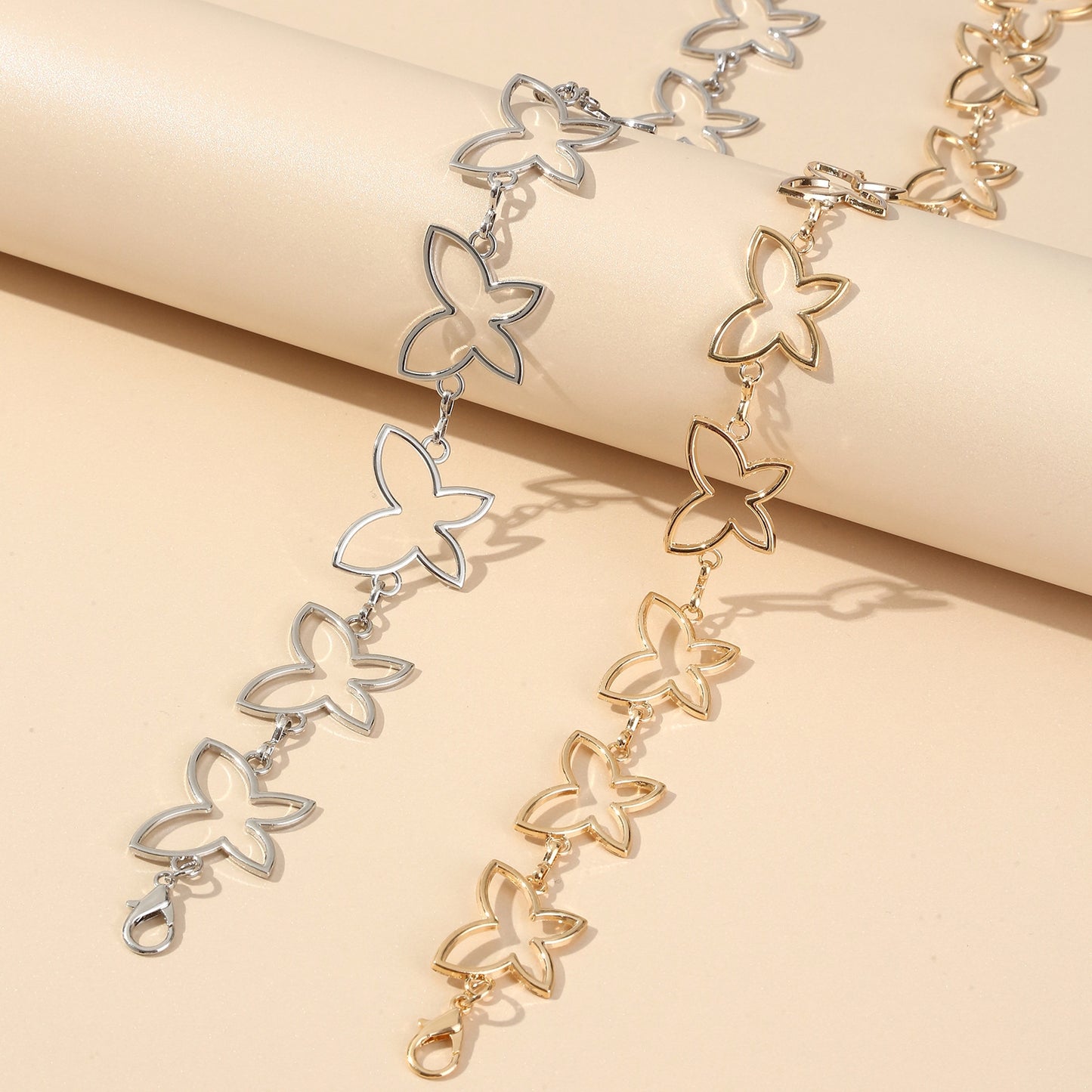 Butterfly Cutout Metal Chain Belt for Women Fashion Dress Accessory