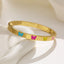 Enamel Butterfly Titanium Steel Bangle Bracelet