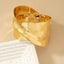 Classic Solid Color Alloy Women's Bangle with Metal Leaf Open Design