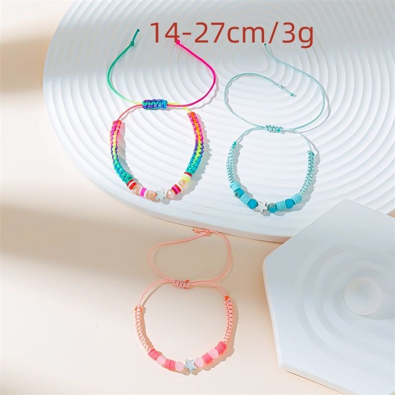 Colorful Crystal Beaded Braided Women's Adjustable Bracelet