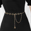 Basic Floral Circle Metal Chain Belt for Women