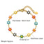 18K Gold Plated Stainless Steel Geometric Flower Bracelet for Women