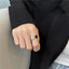 Elegant Blue Enamel Geometric Adjustable Women's Ring