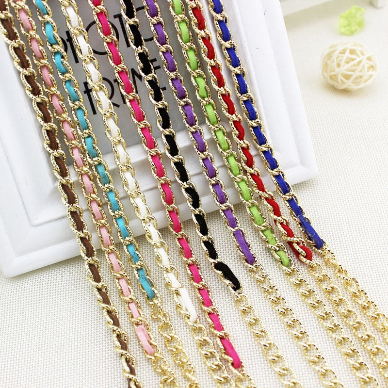 Basic Geometric Metal Chain Belt with Pearl Accent for Women