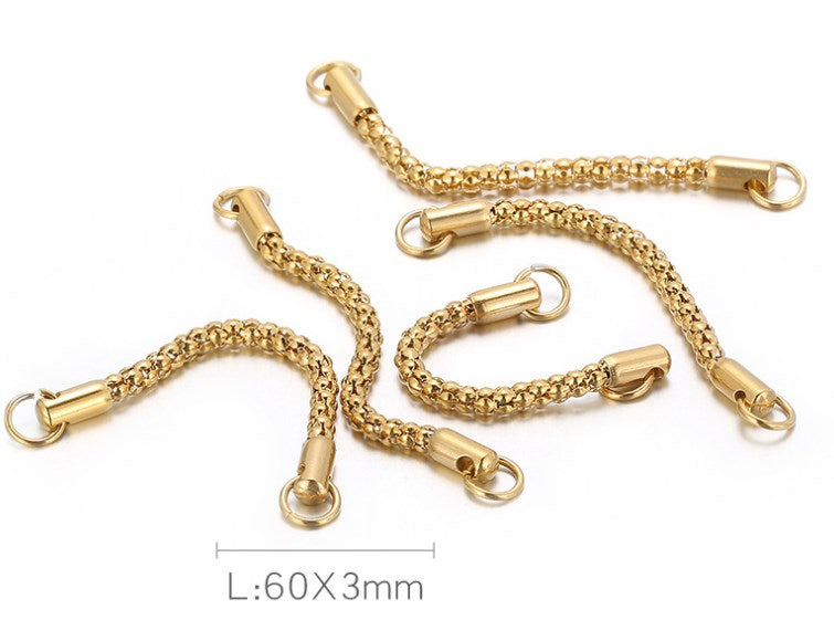 Geometric Stainless Steel Jewelry Accessories for Necklaces and Bracelets - Chains, Buckles, and Hardware Components