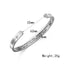 Minimalist Engraved Stainless Steel Gold Plated Open Cuff Bracelet Wholesale