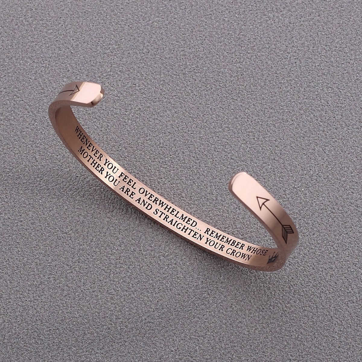 Minimalist Engraved Stainless Steel Gold Plated Open Cuff Bracelet Wholesale