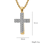 Basic Modern Honeycomb Cross Stainless Steel Men's Pendant Necklace