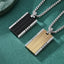 Modern Geometric Rectangle Titanium Steel Men's Pendant Necklace with Dual-Tone Design