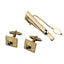 Modern Geometric Copper Unisex Scarf Ring and Zircon Cufflinks Tie Clip Set