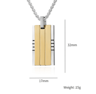 Geometric Titanium Steel Double-Sided Men's Pendant Necklace