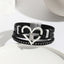 Modern Heart Shape PU Leather Rhinestone Women's Bracelet