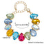 Modern Geometric Water Droplet Rhinestone Bracelet and Earring Set - K Gold Plated Alloy