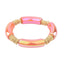 Geometric Metal Bangle with Colorful Beads Bracelet