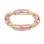 Geometric Metal Bangle with Colorful Beads Bracelet