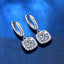 Basic Modern Square Sterling Silver Moissanite Drop Earrings