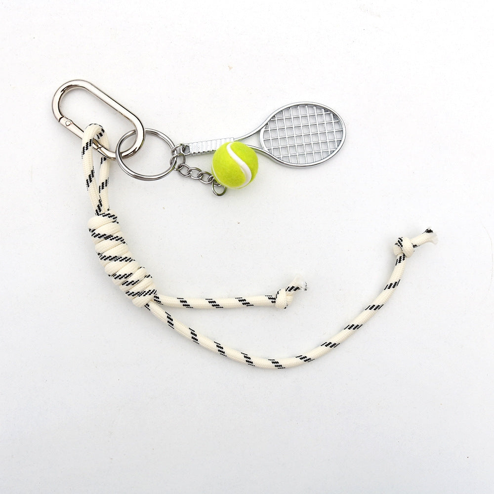 Geometric Nylon Bag Pendant Keychain with Adjustable Colorful Strap