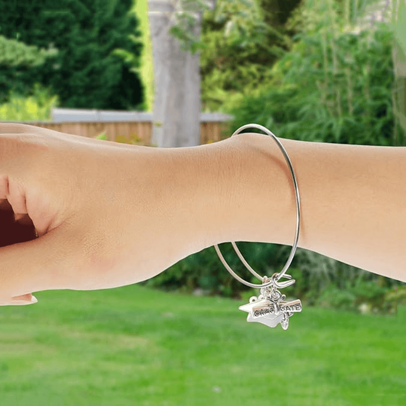 Graduation Cap & Scroll Adjustable Men's Alloy Bangle