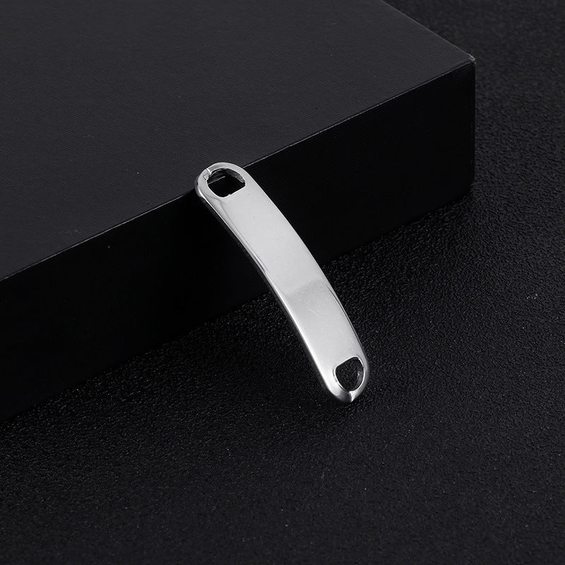 "Stainless Steel Rectangle Double Hole Curved Bracelet DIY Jewelry Accessories"