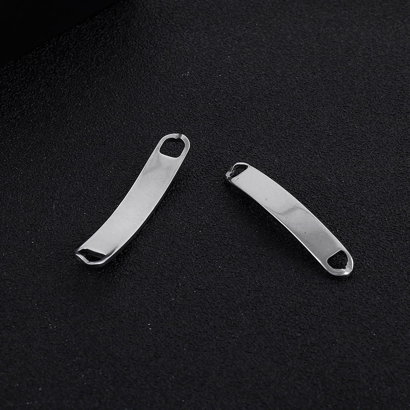 "Stainless Steel Rectangle Double Hole Curved Bracelet DIY Jewelry Accessories"