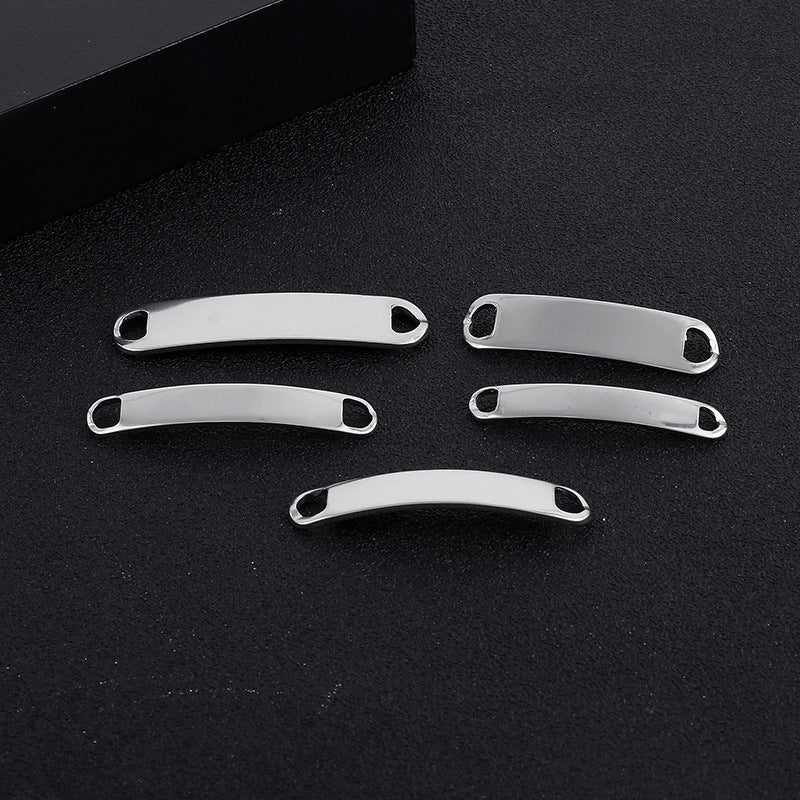 "Stainless Steel Rectangle Double Hole Curved Bracelet DIY Jewelry Accessories"
