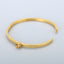 "Stainless Steel Gold Plated Adjustable Bangle and Ring Set for Women"
