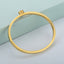 "Stainless Steel Gold Plated Adjustable Bangle and Ring Set for Women"