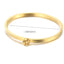 "Stainless Steel Gold Plated Adjustable Bangle and Ring Set for Women"