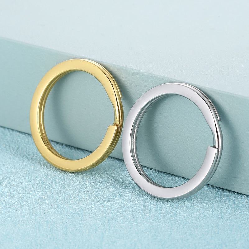 "Stainless Steel Round Jewelry Accessories Key Ring and DIY Hardware Buckle for Luggage and Car Key Chains"