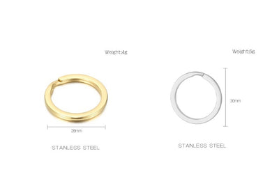 "Stainless Steel Round Jewelry Accessories Key Ring and DIY Hardware Buckle for Luggage and Car Key Chains"