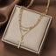 Classic Cross Layered Chain Necklace with Box Chain Pendant