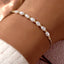 Classic Geometric Imitation Pearl Copper Beaded Bracelets for Women