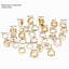 Elegant Heart-Shaped Crystal & Pearl Women's Open Ring Set - 30 Pieces