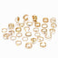 Elegant Heart-Shaped Crystal & Pearl Women's Open Ring Set - 30 Pieces