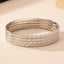 Minimalist Argyle Iron Bangle & Diamond Texture Bracelet Set - Fashionable Jewelry Collection