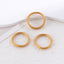 Basic Solid Color Plastic Women's Rings Set with Gold Foil Accents