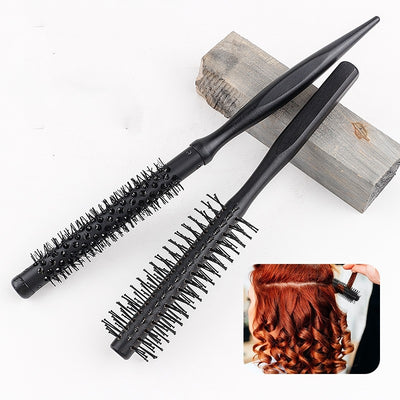 Simple Solid Color Theaceae & Wooden Roller Comb for Hair Styling