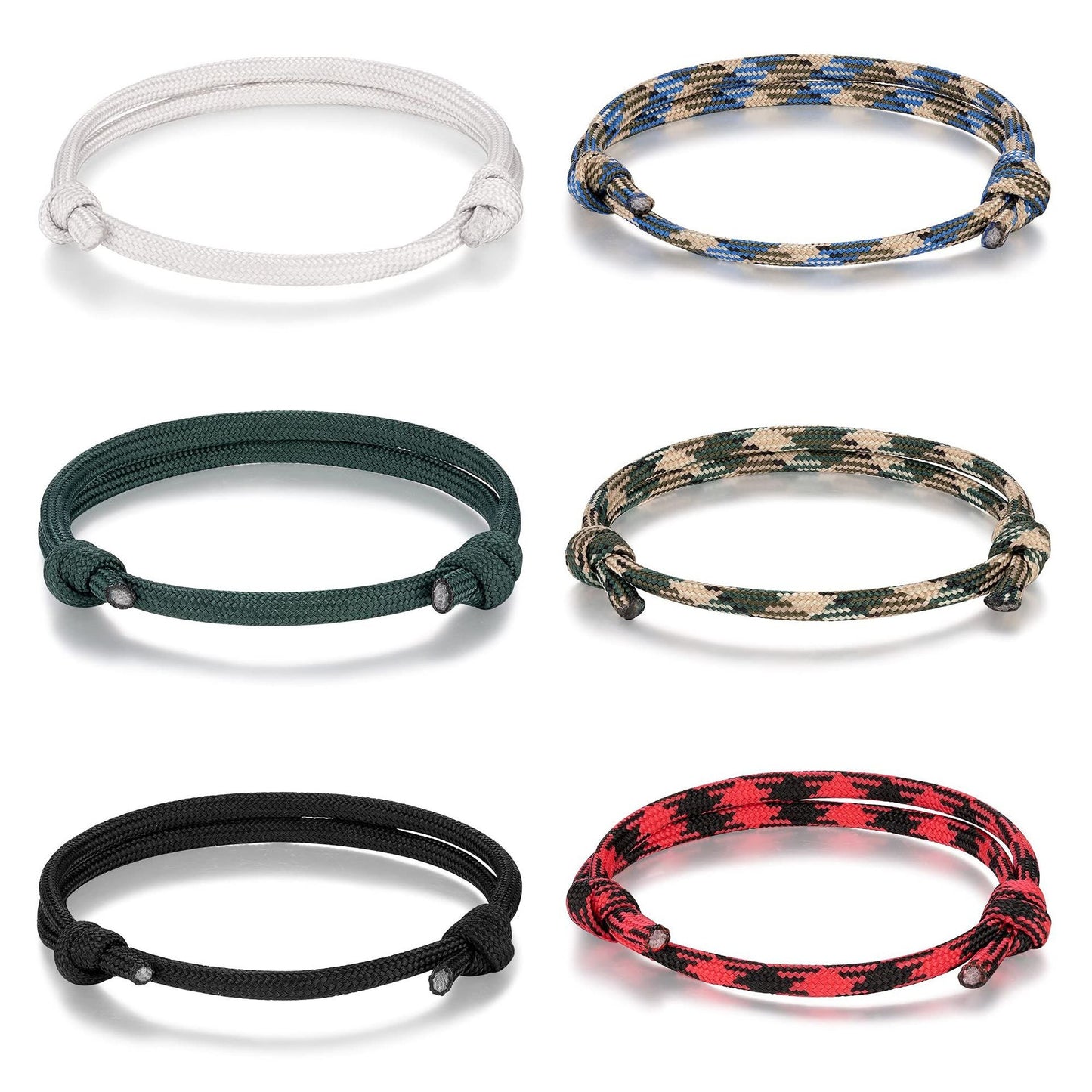 Basic Solid Color Nautical Nylon Adjustable Friendship Bracelets