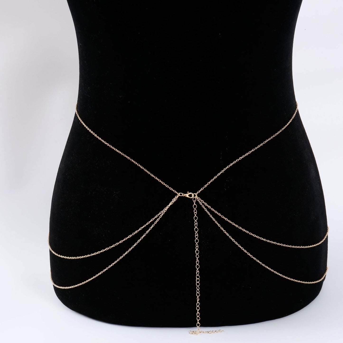 Basic Solid Color Crescent Layered Tassel Waist Chain