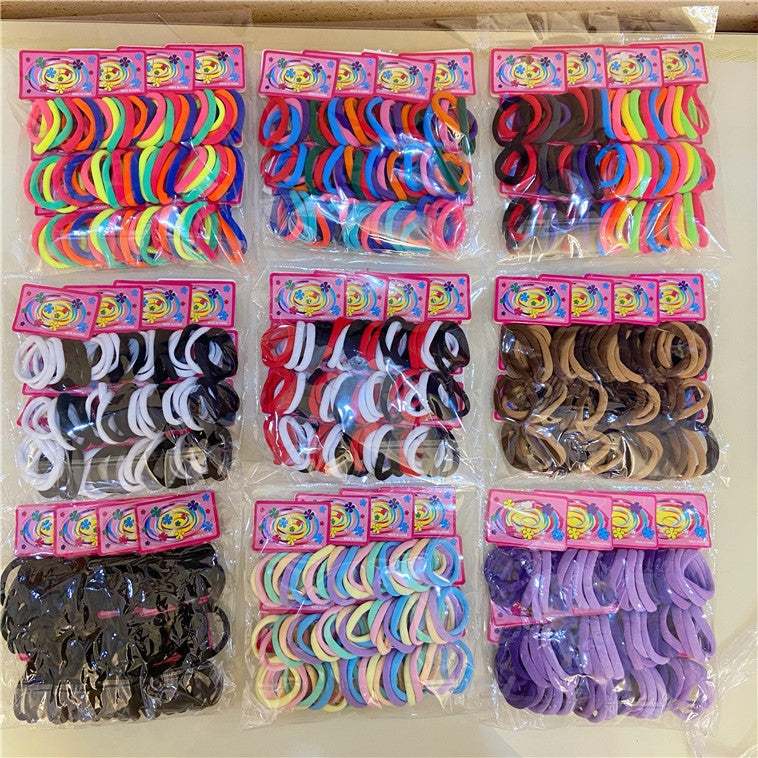 Solid Color High-Elastic Nylon Hair Ties - 72 Pack, 5.5-Inch