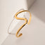 Vintage Irregular Stainless Steel Bangle - Minimalist S Bend 18K Gold Plated Bracelet