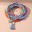 Beach Bohemian Heart Shape Beaded Rhinestone Anklet with Shell Pendant