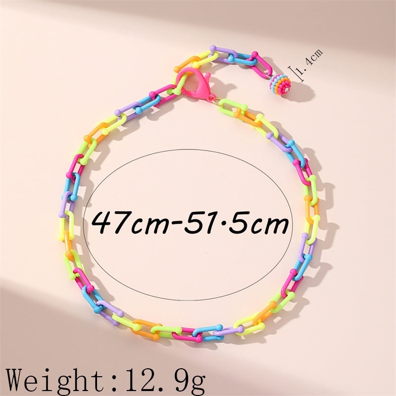 Beach Geometric Acrylic Patchwork Double Layer Women's Anklet