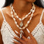 Beach Style White Shell Pendant Necklace for Women