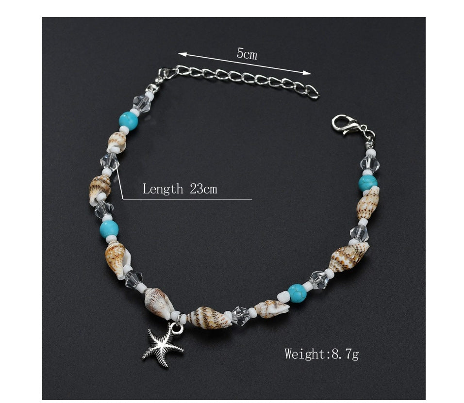 Beach Starfish Turquoise Pendant Anklet